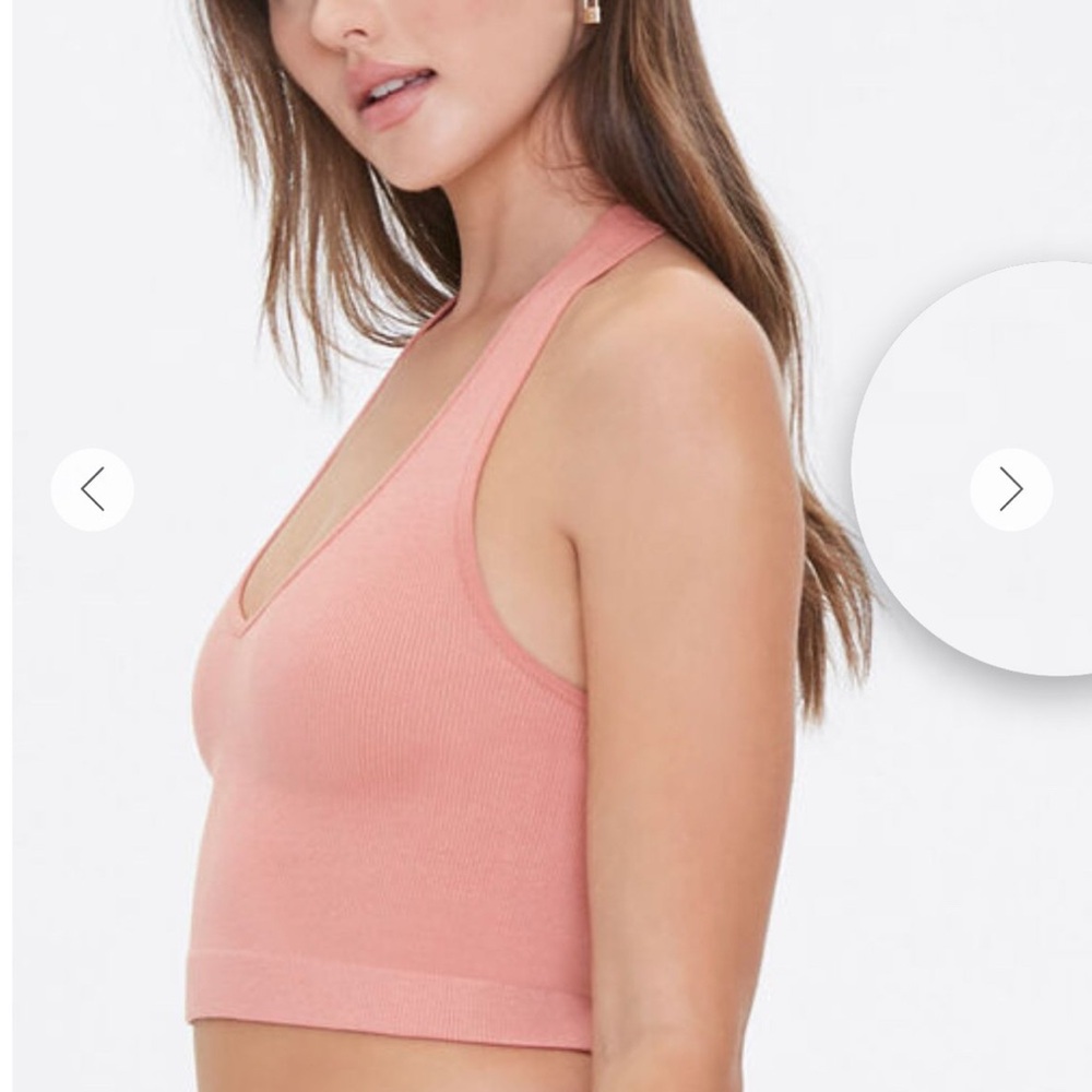 Forever 21 Peach Ribbed Crop Top
